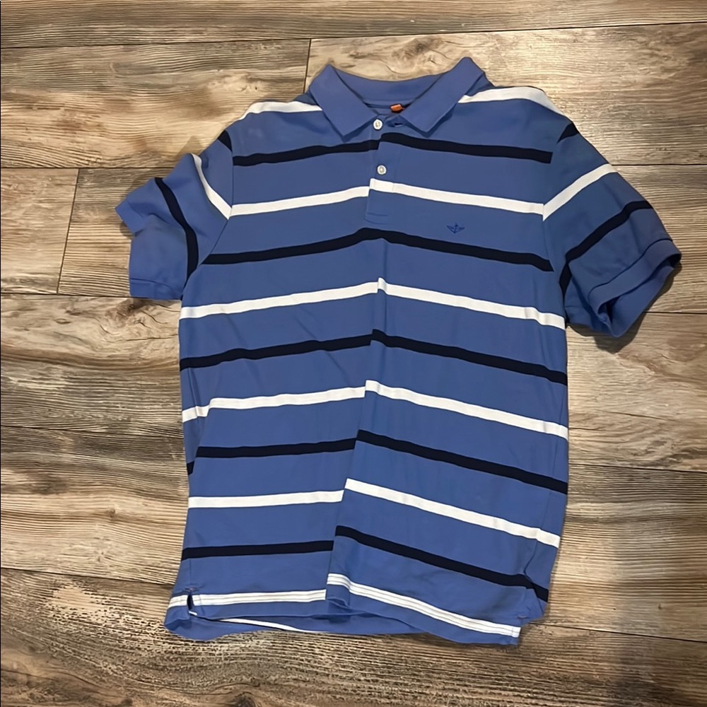 Blue Striped Polo Shirt